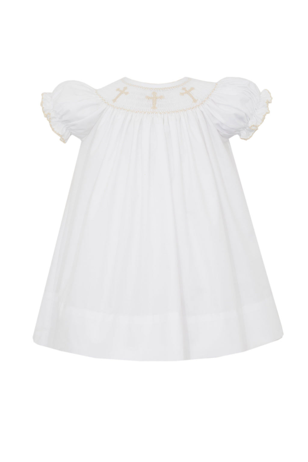 Robe d'évêque blanche avec croix dorées brodées