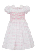 Robe Plumetis Fille Rose et Blanc à Pois