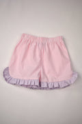 Shorts à volants rose et lavande