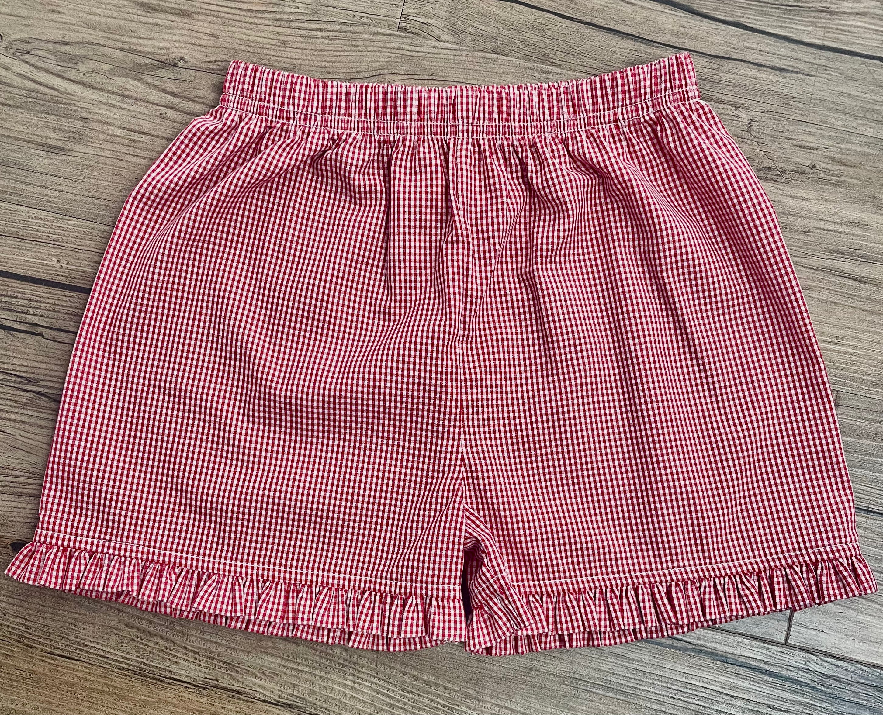 Short à carreaux vichy avec volants Emma