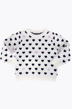 Pull à manches bouffantes en ivoire pour fille