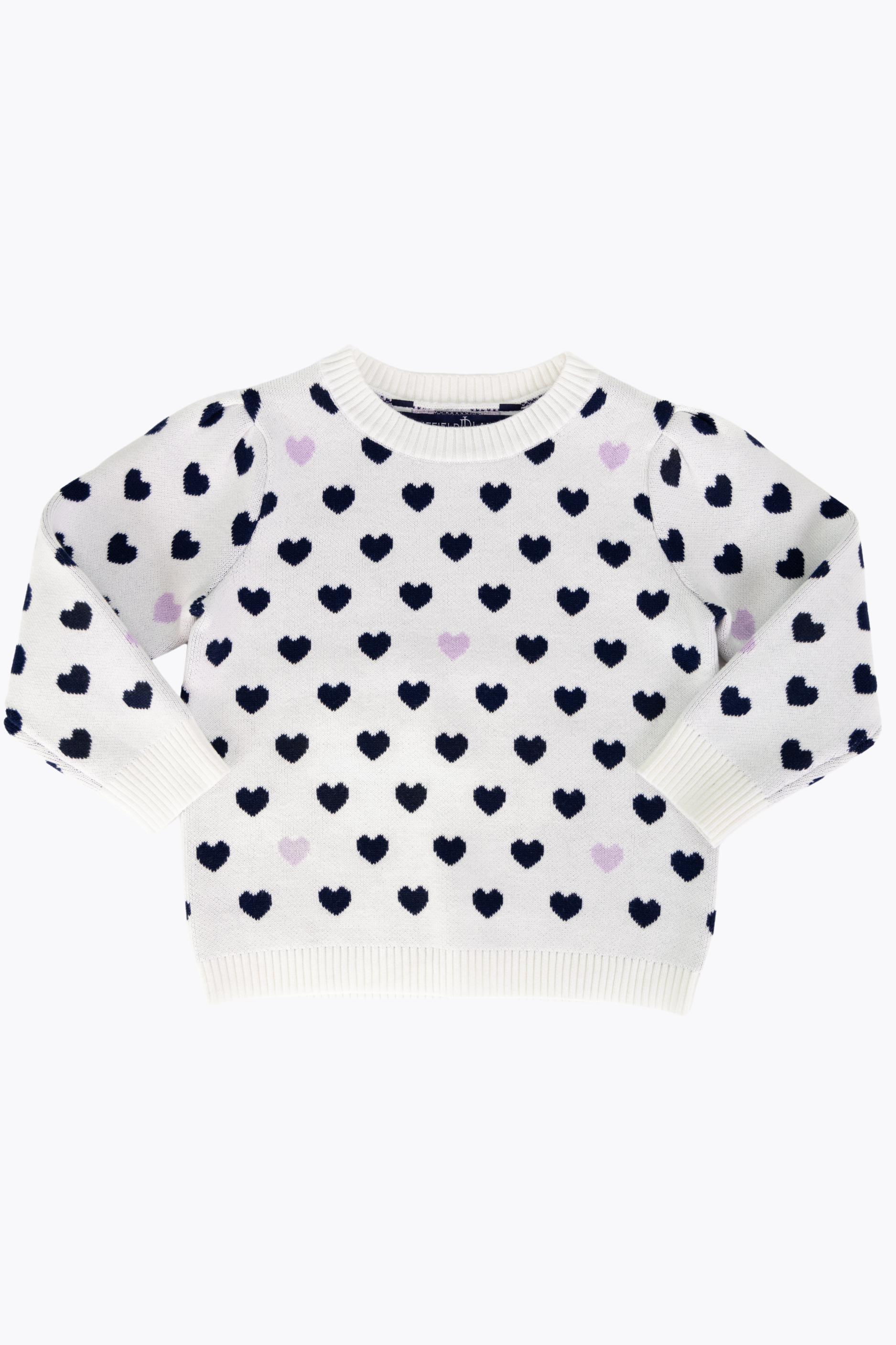 Pull à manches bouffantes en ivoire pour fille