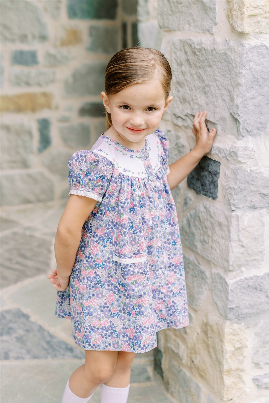 Robe chasuble florale pour filles