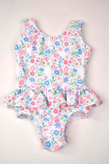 Maillot de bain une pièce à volants fleuri