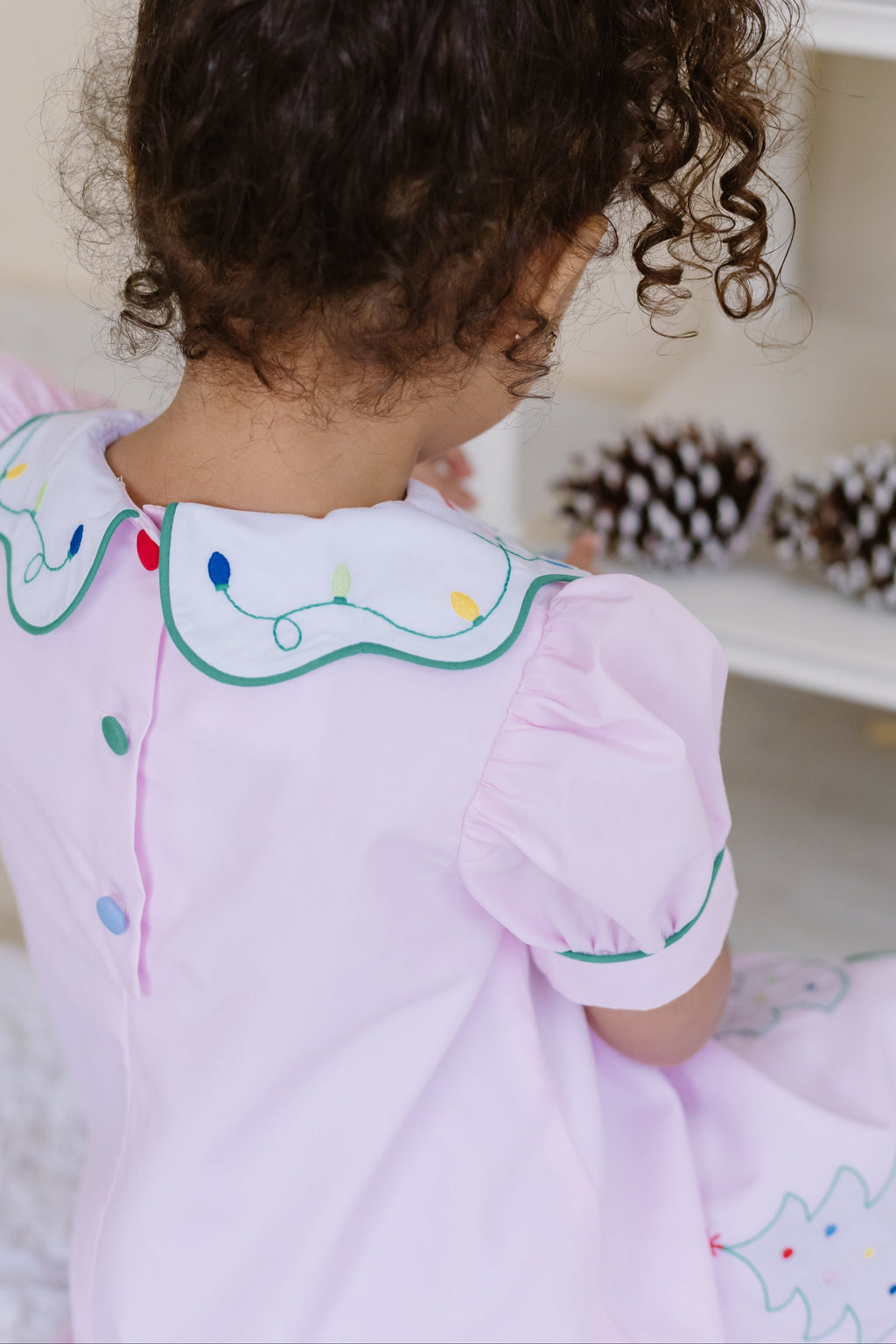 Robe Kendall rose pour sapin de Noël pour fille