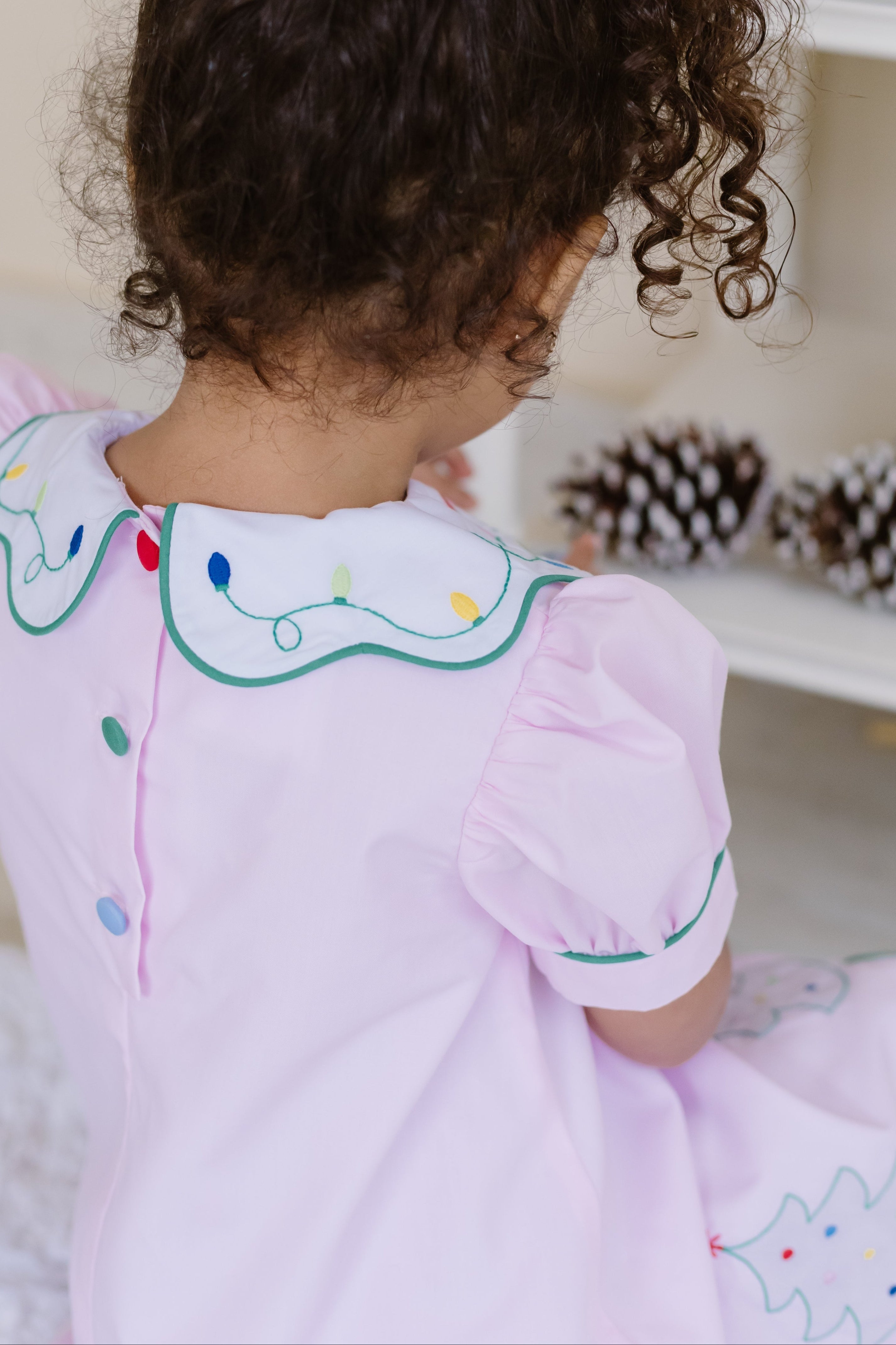 Robe Kendall rose pour sapin de Noël pour fille