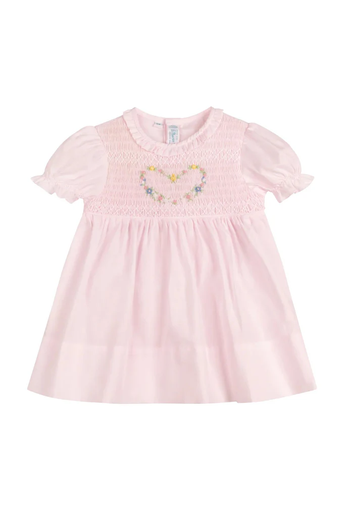 Robe smockée Cœur pour fille
