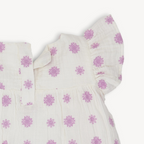 Robe en coton brodée lilas