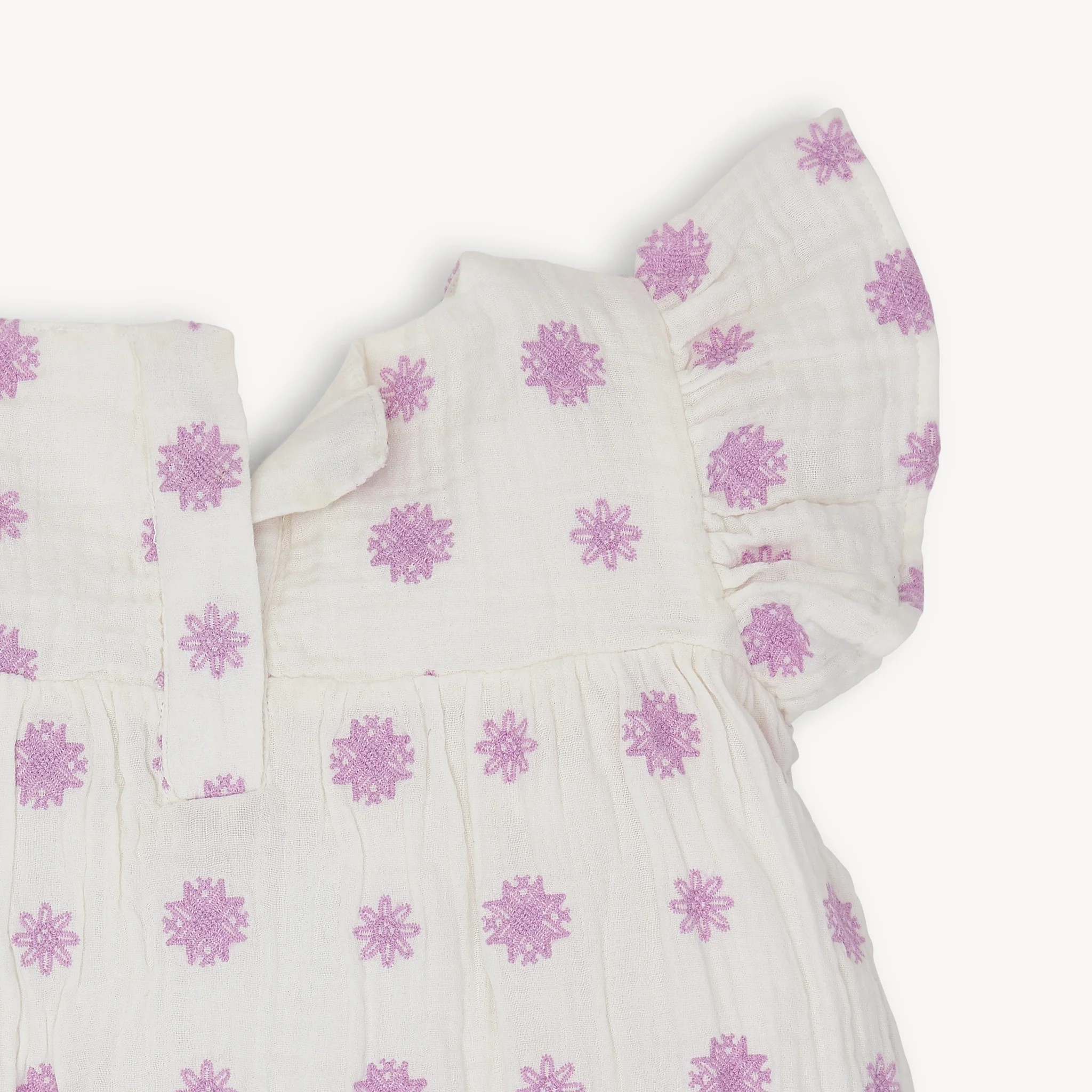 Robe en coton brodée lilas