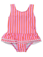 Maillot de bain jupette rayé coucher de soleil