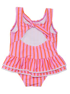 Maillot de bain jupette rayé coucher de soleil